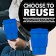 image 3 of Ecoffee Cup 12oz 350ml Reusable Eco-Friendly, Plant Based Coffee Cup with Silicone Lid & Sleeve, Bonassola | Blue | Bonassola