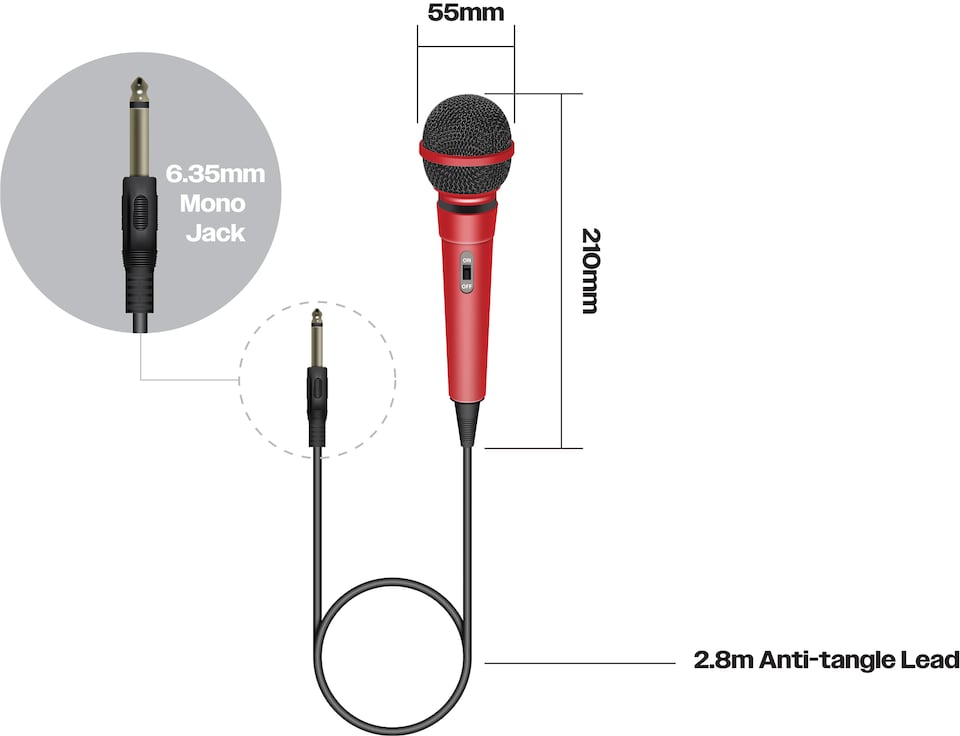 image 1 of Red Dynamic Plastic Microphone