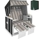 image 1 of Beach Chair Sylt with cushions, footrest and rain cover | Brown | black/grey/brown | 1