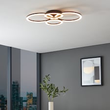 EGLO Parrapos-Z Modern Black Steel Smart Control, Colour Changing Ceiling Light, (W) 45cm