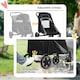 image 9 of PawHut Foldable Dog Carriage w/ Universal Wheels, Shock Absorber - Black