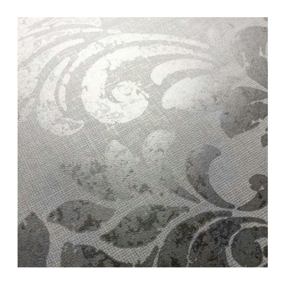 image 1 of Muriva Eleanor Damask Wallpaper - Grey - 10m x 53cm Grey