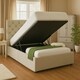 image 2 of Silver Plush Velvet Foot Lift Ottoman Divan Bed Set 5ft Kingsize