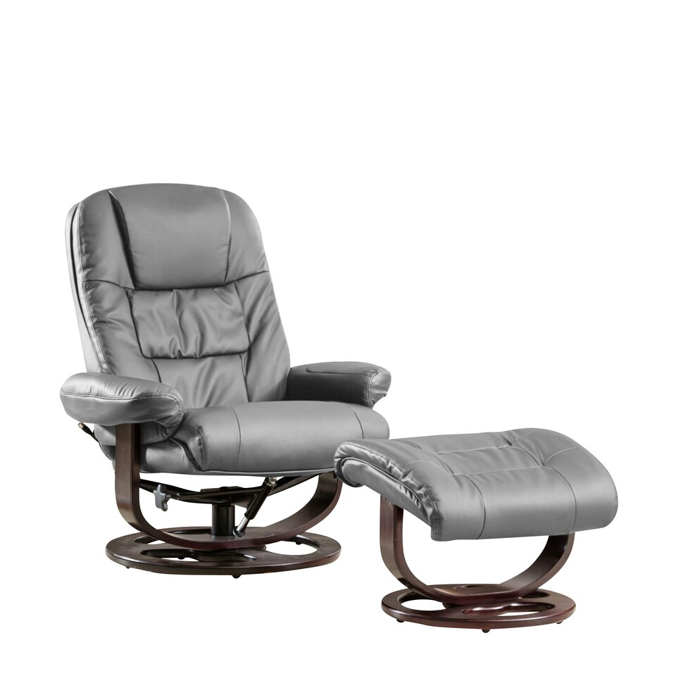 image 1 of Burdell Swivel Recliner Grey
