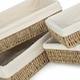 image 4 of Set of 4 Lined Rectangular Seagrass Tray Brown | Brown