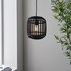 image 4 of Mathias Single Pendant Ceiling Lamp, Dark Bamboo, Plywood With Matt Black Paint