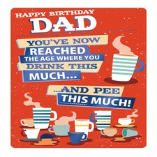 You've Reached The Age Where You Drink This Much... - Funny Dad Birthday Card