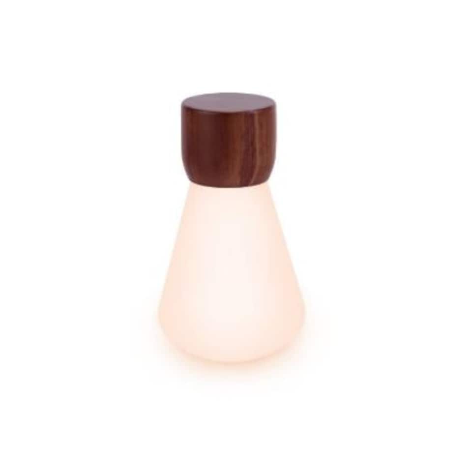 image 1 of Gingko Mini Pentagon Desk Bulb Light in Natural Wood N/A | Walnut
