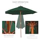 image 3 of Outsunny 2.5m Wooden Garden Parasol Outdoor Umbrella Canopy w/ Vent Green