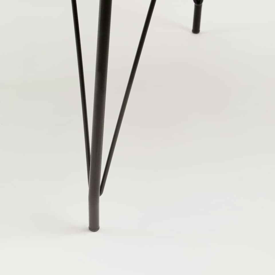 image 1 of Interiors by Premier Black Metal and Elm Wood Table, Large Square Table, Outdoor Dining Table for Lawn, Patio