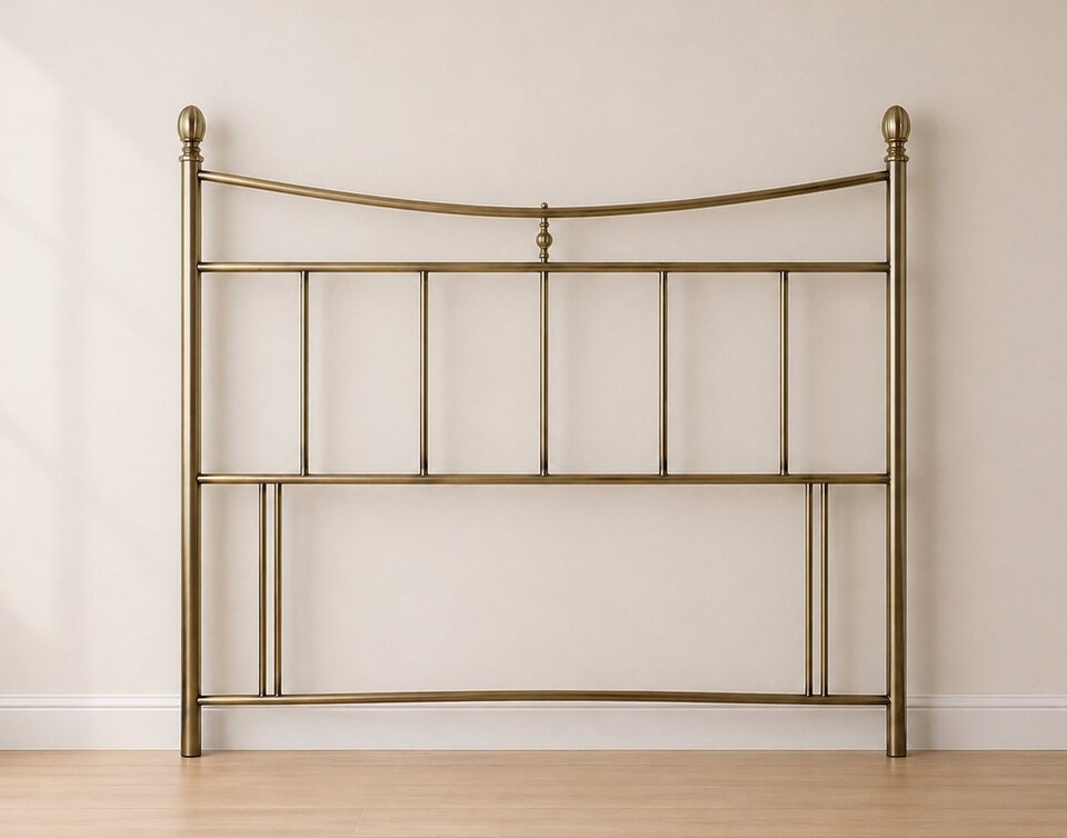 image 1 of 3ft Single Antique Brass Effect Metal Bed Headboard,Headend | Black | Black Nickel | 3ft Single