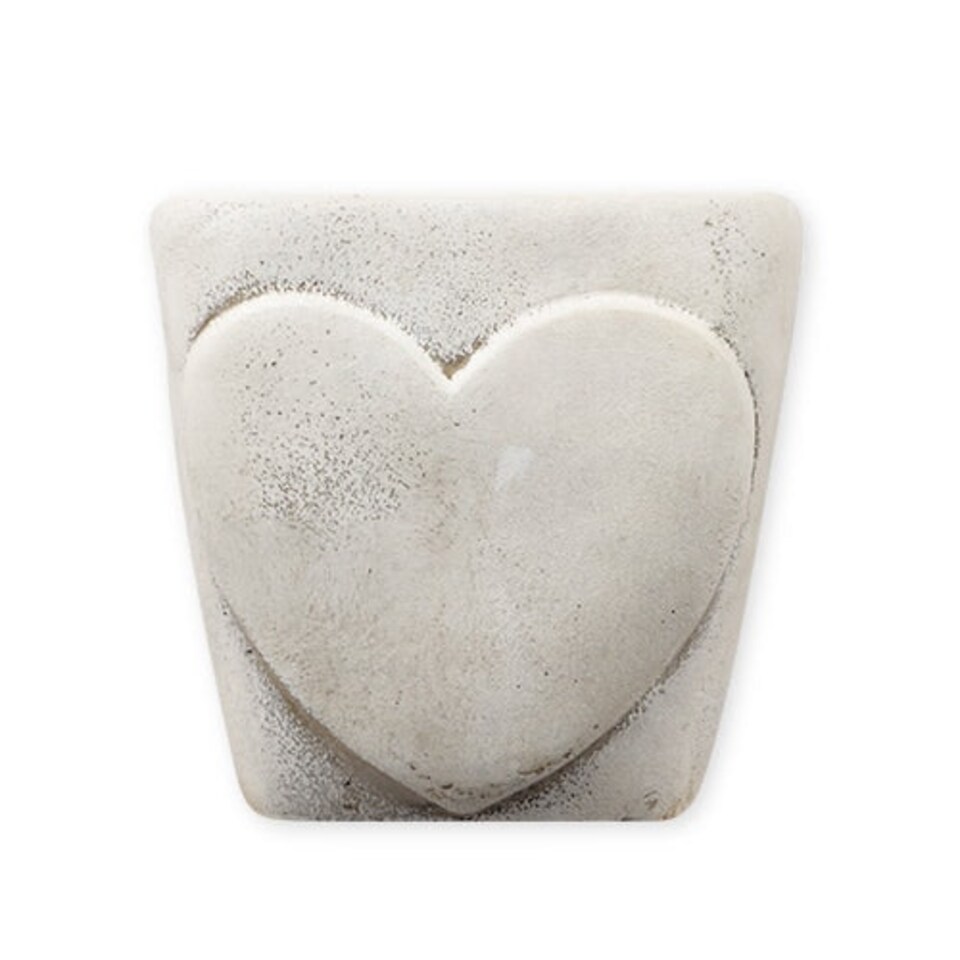 image 1 of White Wash Heart Plant Pot Set of 3 Assorted Sizes White