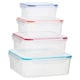 image 1 of Herrela 4pc Square Food Containers with Airtight Lids