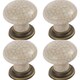 image 1 of 4 PACK - Porcelain Mushroom Cupboard Door Knob 36mm Dia - Florentine Bronze & Ivory Glaze