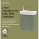 image 6 of Balterley Wall Hung Cloakroom Vanity Basin Unit with Handle Compact Bathroom Storage | Green | Satin Green | 438 x 400 x 222mm | 1
