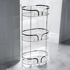 Showerdrape Dante Chrome Freestanding Bathroom Floor Shower Caddy