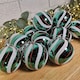 image 3 of Box of 12 8cm Green with White and Red Glitter Shatterproof Christmas Bauble Decoration in PDQ