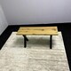 image 1 of Wooden Brown Bench With Metal Legs for Dining, Work, or Study Brown