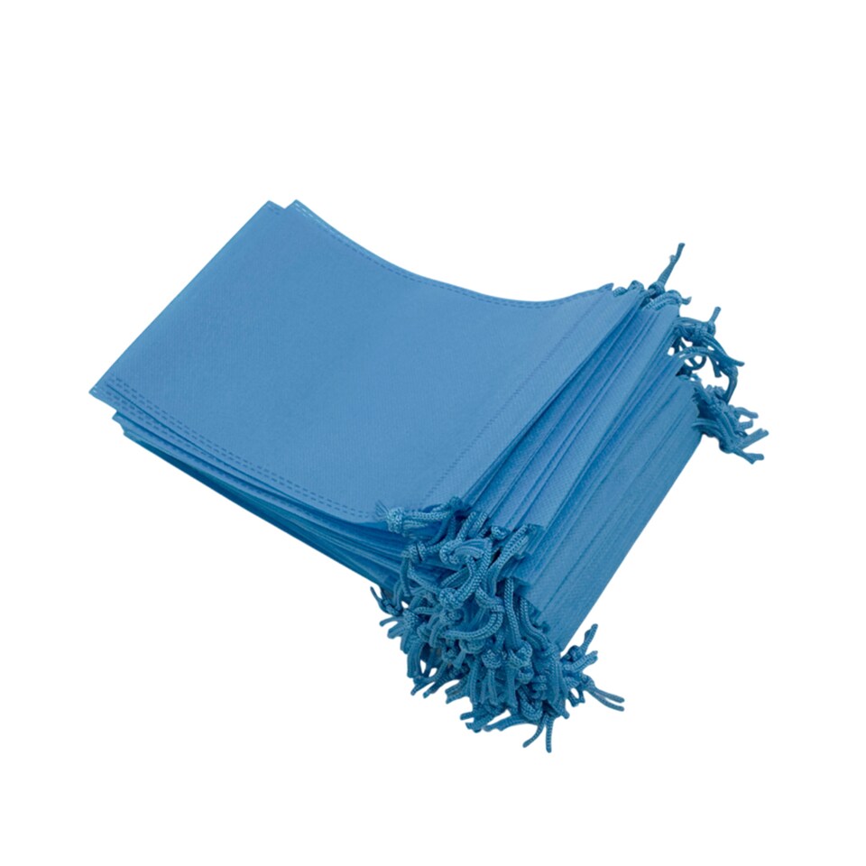 image 1 of Pack of 25 Light Blue Coloured 35x25cm Non-Woven Drawstring Bags | Blue