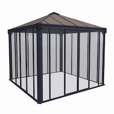 Gazebo Ledro 3600 Closed - Polycarbonate/Acrylic - L360 x W360 x H295 cm - Grey