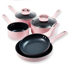 Cermalon Blush Pink Non Stick 5 Piece Cookware Set