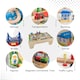 image 3 of Hooga Kids Activity Table Including 80 Piece Wooden Train Playset | Brown