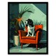 image 1 of Springer Spaniel Dog Lover Red Armchair Home Decor Black Framed Wall Art Print A4