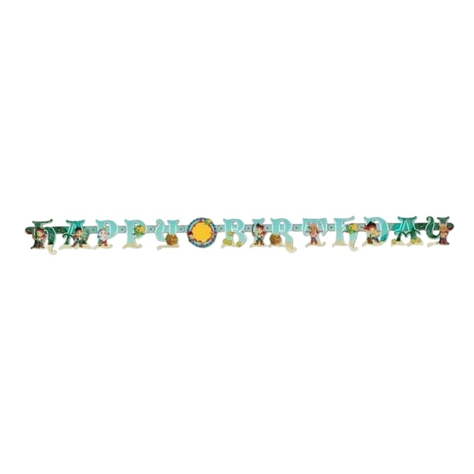 Jake And The Never Land Pirates Letter Happy Birthday Banner - Multicoloured - One Size
