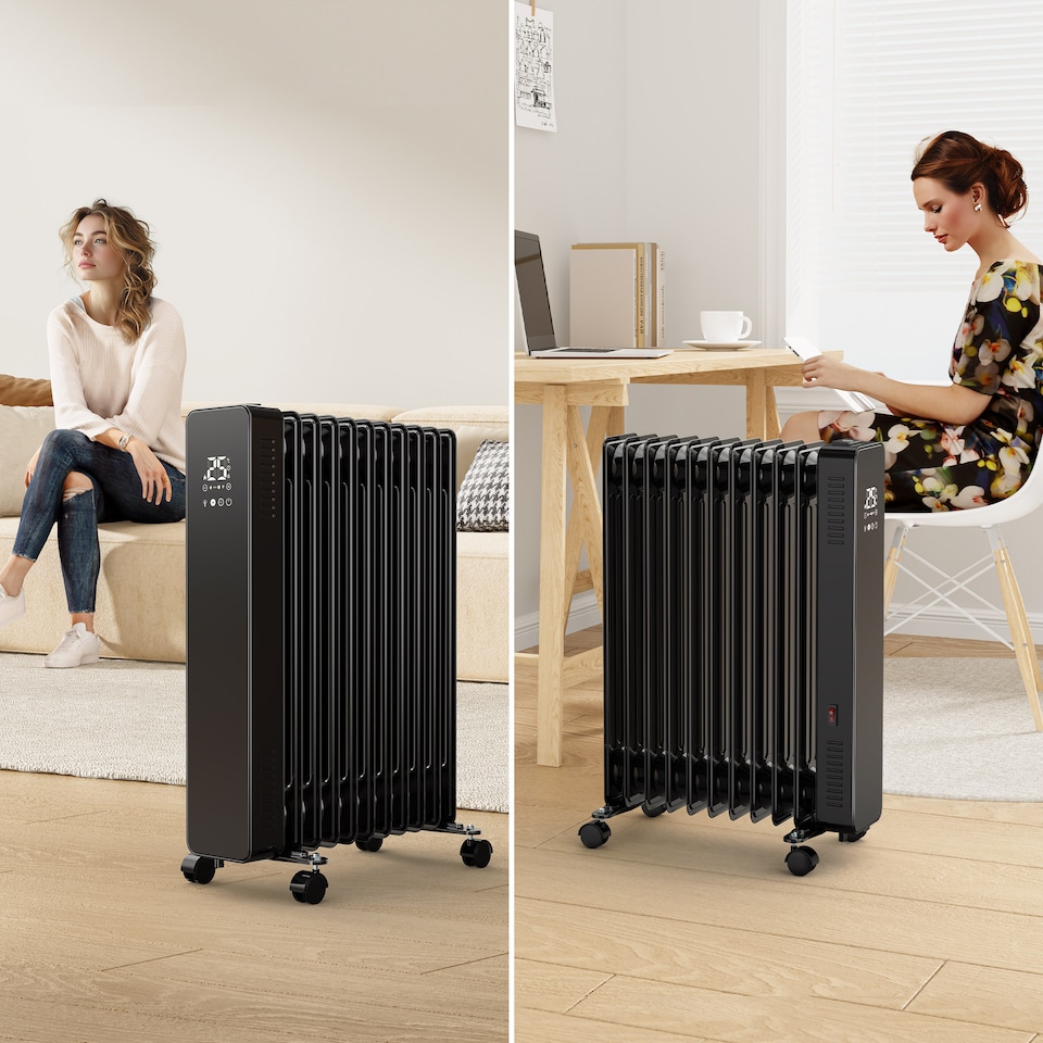 image 1 of VonHaus Oil Filled Radiator Digital Portable Electric Heater