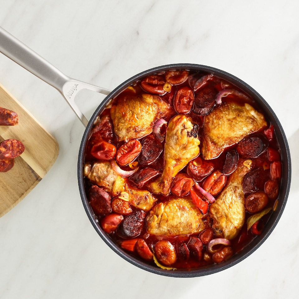 image 1 of Ninja C60126UK ZEROSTICK Stainless Steel 26cm Sauté Pan with Lid