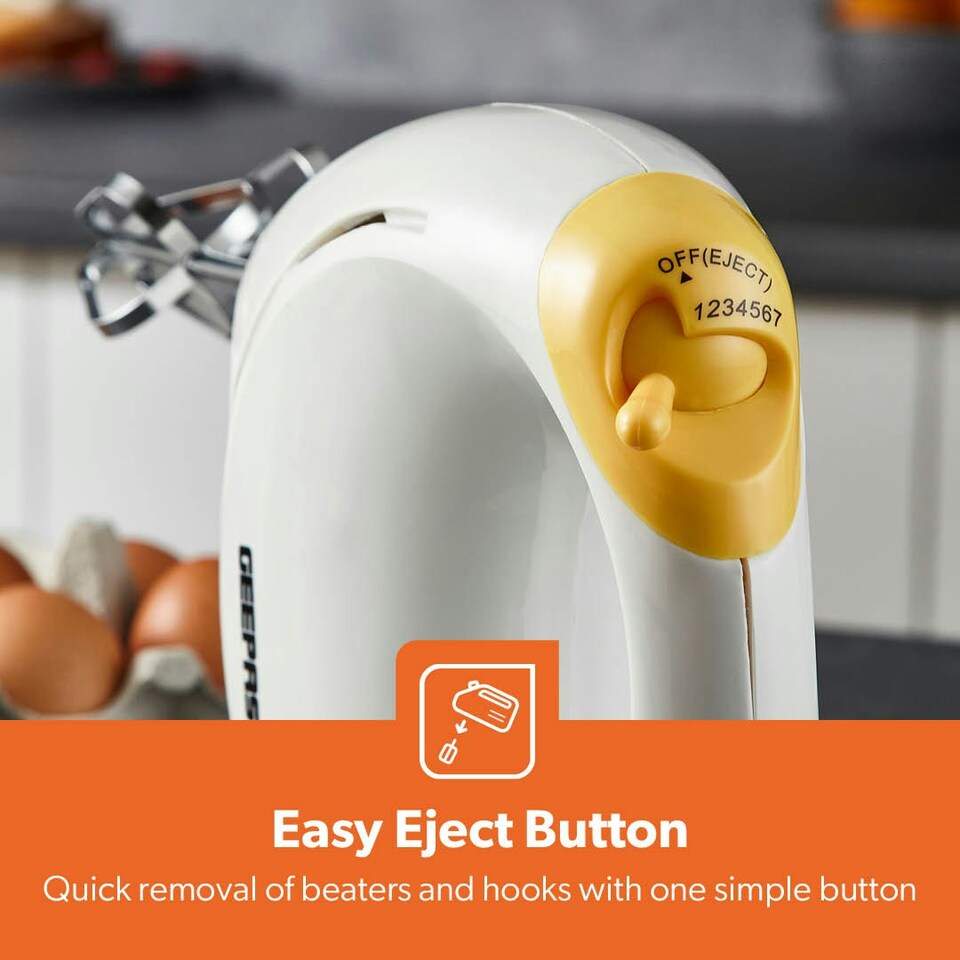 image 1 of GEEPAS 150W Hand Mixer, Electric Whisk - 7 Speed, White