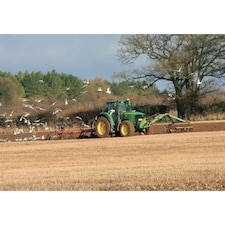 Kevin Milner Ploughing Match Countryside Greetings Card - Brown/Red/Blue - One Size