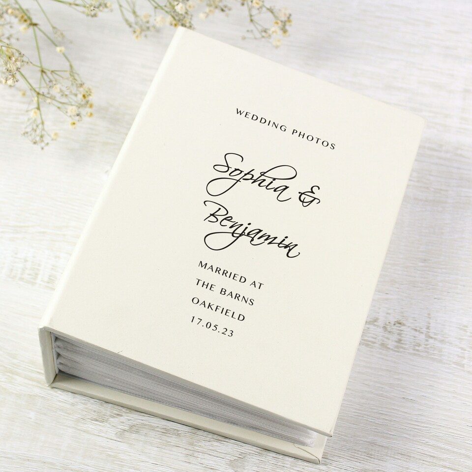 image 1 of Personalised Free Text 6x4 Photo Album with Sleeves Cream