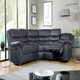 image 1 of Roma 5 Seater Leather Recliner Corner Sofa Set Grey