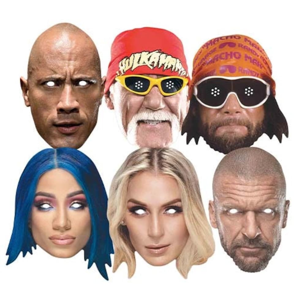 Legendary WWE Stars Cardboard Face Masks - Pack of 6