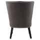 image 4 of Interiors by Premiers Grey Velvet Dining Chair, Dining Room Accent Chair, Velvet Upholstered Wing Chair with Wooden Legs
