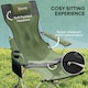 image 3 of Outsunny Set of 2 Reclining Camping Chairs Green | Olive Green, Grey