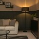 image 2 of ValueLights Charlie Black Floor Lamp Charcoal Shade Grey