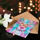 image 4 of Greeting Card Festive Reindeer Vibrant Pink Blue Modern For Her Woman Xmas Christmas Card