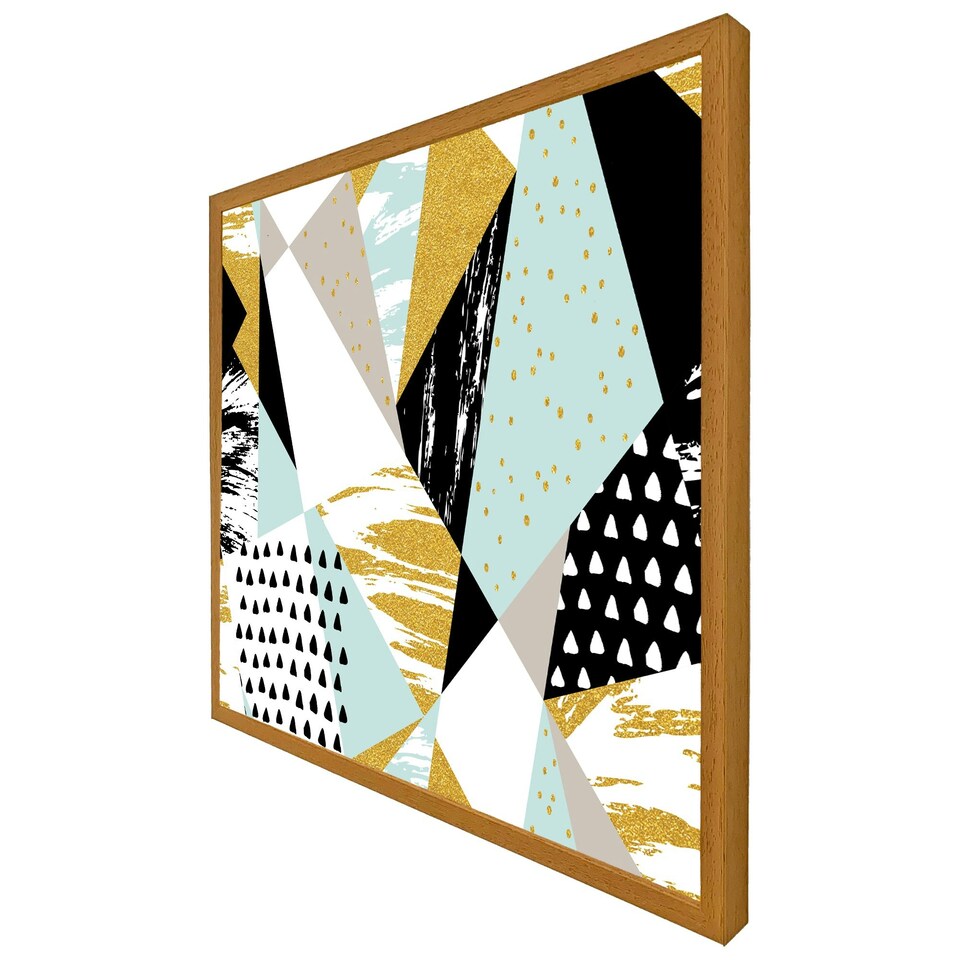 image 1 of Geometric shapes & brush strokes (Picture Frame) Brown | XL