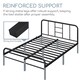 image 4 of Yaheetech Romantic 4ft6 Double Metal-Framed Bed with High Headboard Black