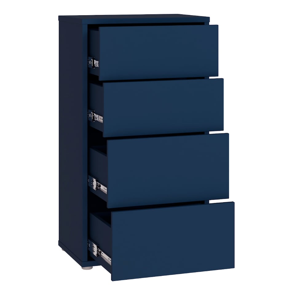 image 1 of Alice Springs Tall 4 Drawer Chest with Push-to-Open Drawers in Night Blue