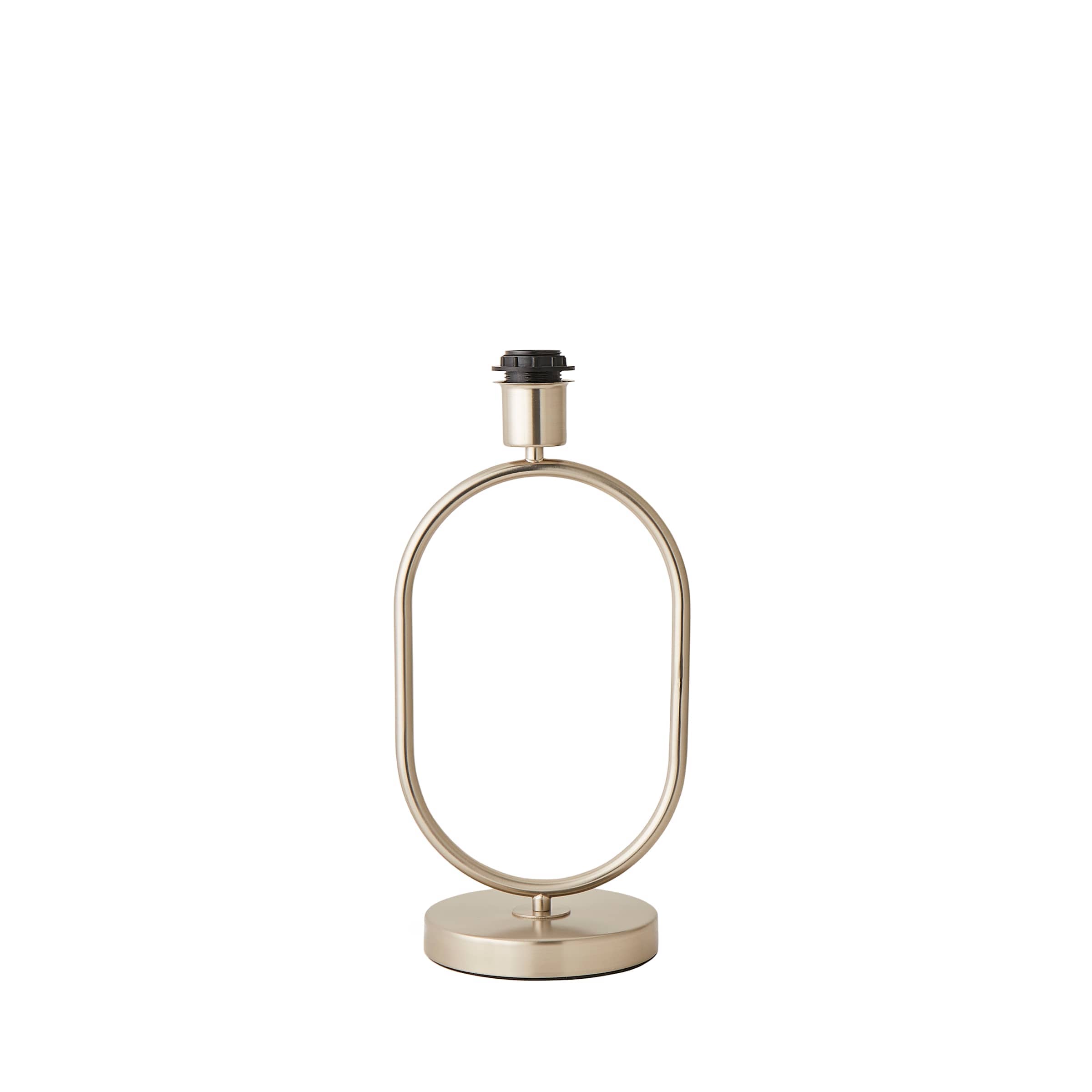 ValueLights Antonia Brushed Chrome Metal Oval Table Lamp Base Only