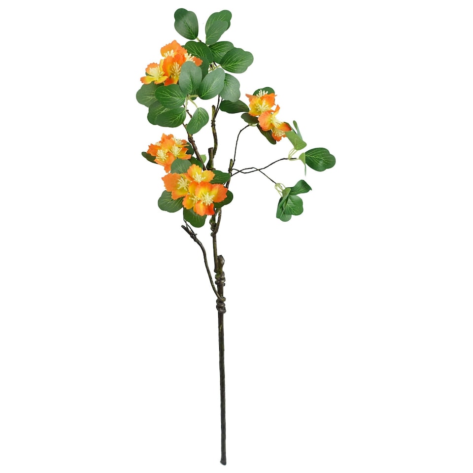 image 1 of 60cm Flower Foliage Spray - Orange