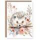 image 1 of Wildflowers Hedgehog Modern Watercolour Pastel Him Her Birthday Card