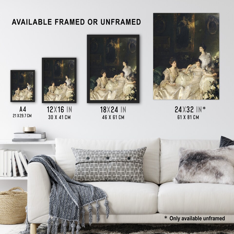 image 1 of The Wyndham Sisters Portrait Sargent Framed Wall Art Print 12X16"
