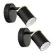 image 1 of Set of 2 Larbert - Black Adjustable Wall or Ceiling Spotlight
