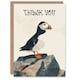 image 1 of Cute Puffin Bird on Rock Bright Graphic Design Thank You Card