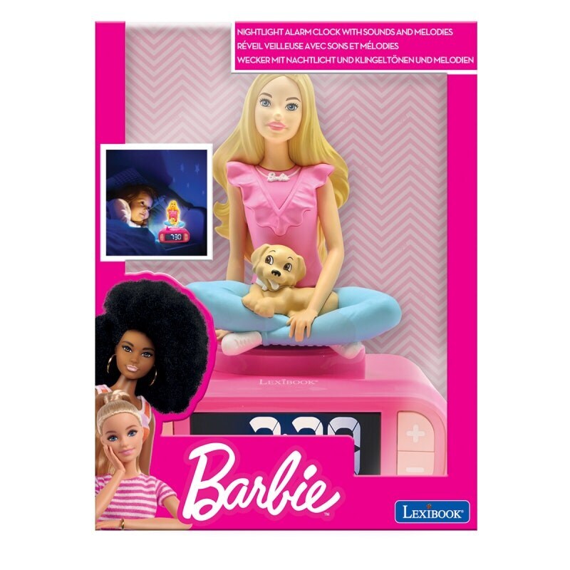 Lexibook RL800BB 3D Barbie Childrens Clock with Night Light