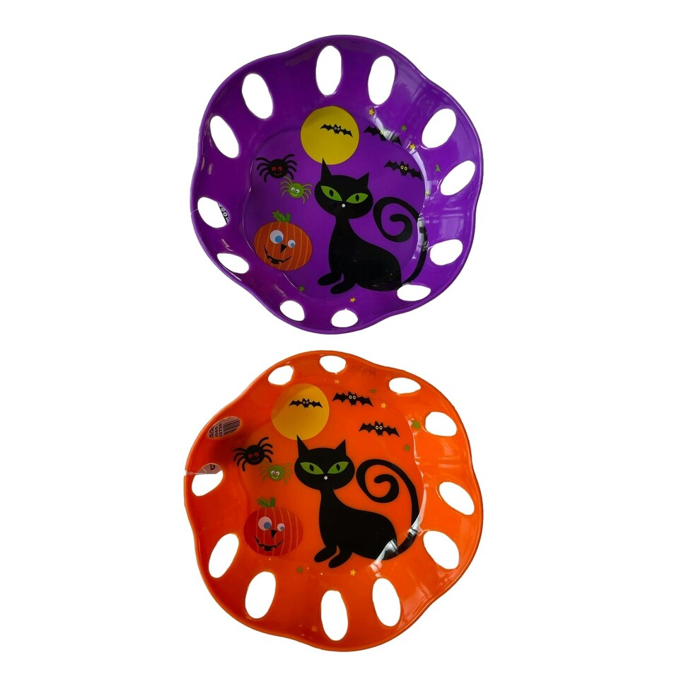image 1 of Single 8.5" Halloween Plastic Party Dish With Decal